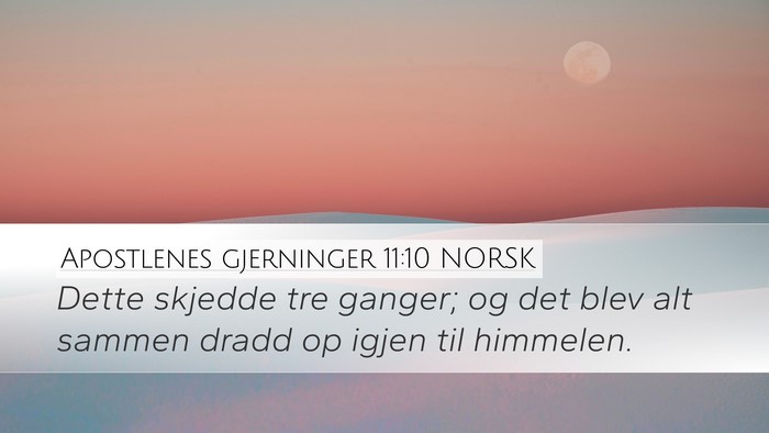 Apostlenes gjerninger 11:10 NORSK Desktop Wallpaper - Dette skjedde tre ganger; og det blev alt sammen - Desktop Bible Verse Wallpaper