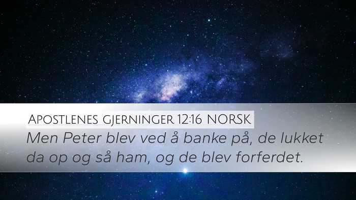 Apostlenes gjerninger 12:16 NORSK Bible Verse Image