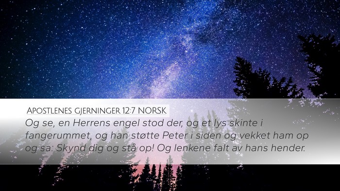 Apostlenes gjerninger 12:7 NORSK Bible Verse Image