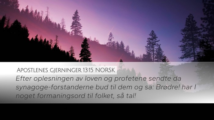 Apostlenes gjerninger 13:15 NORSK Bible Verse Image