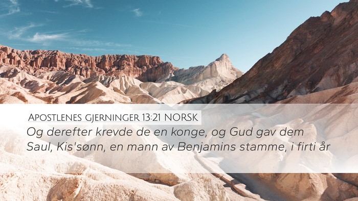 Apostlenes gjerninger 13:21 NORSK Bible Verse Image