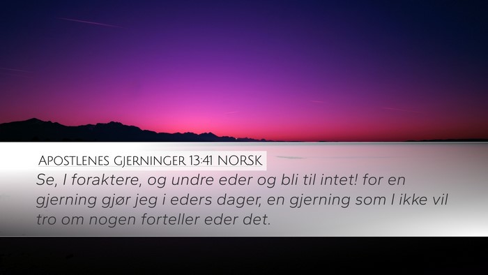 Apostlenes gjerninger 13:41 NORSK Bible Verse Image