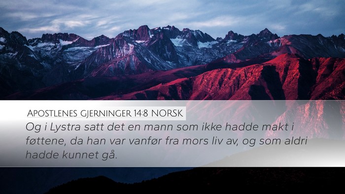Apostlenes gjerninger 14:8 NORSK Bible Verse Image