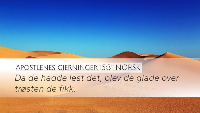 Apostlenes gjerninger 15:31 NORSK Bible Verse Image