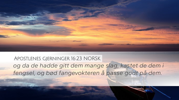 Apostlenes gjerninger 16:23 NORSK Bible Verse Image