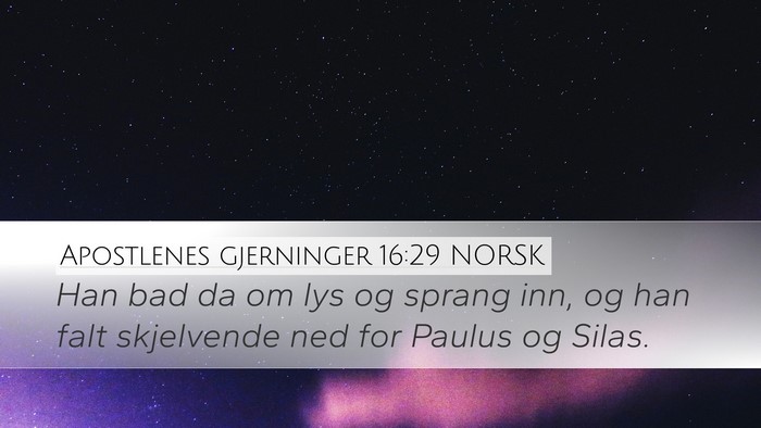 Apostlenes gjerninger 16:29 NORSK Bible Verse Image