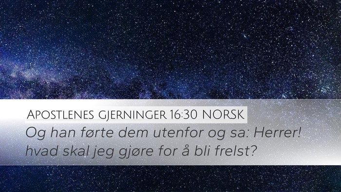 Apostlenes gjerninger 16:30 NORSK Bible Verse Image