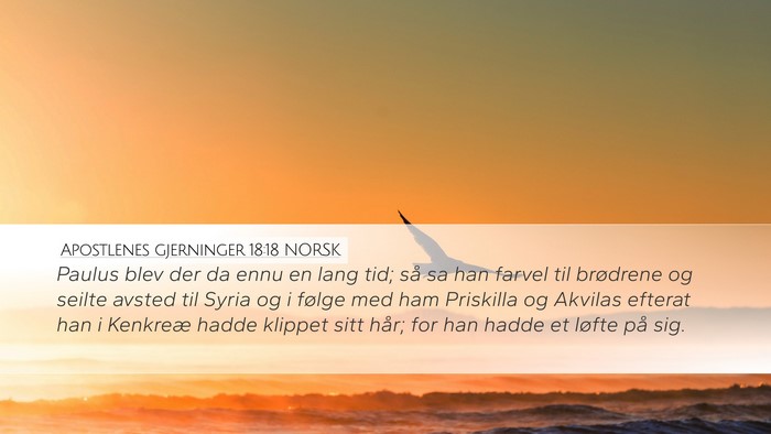 Apostlenes gjerninger 18:18 NORSK Bible Verse Image