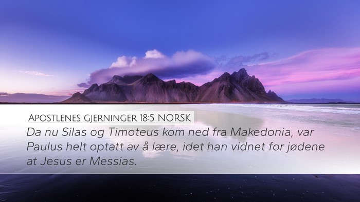 Apostlenes gjerninger 18:5 NORSK Bible Verse Image