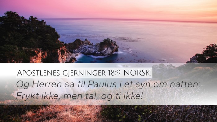 Apostlenes gjerninger 18:9 NORSK Bible Verse Image