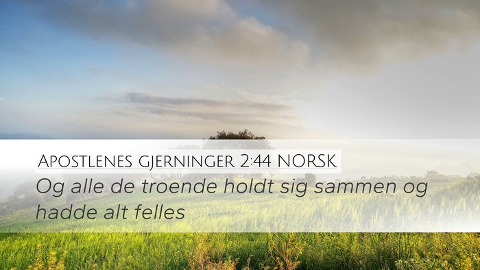 Apostlenes gjerninger 2:44 NORSK Bible Verse Image