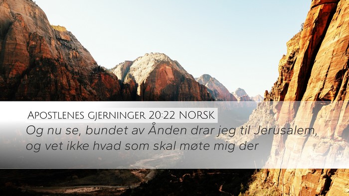 Apostlenes gjerninger 20:22 NORSK Bible Verse Image