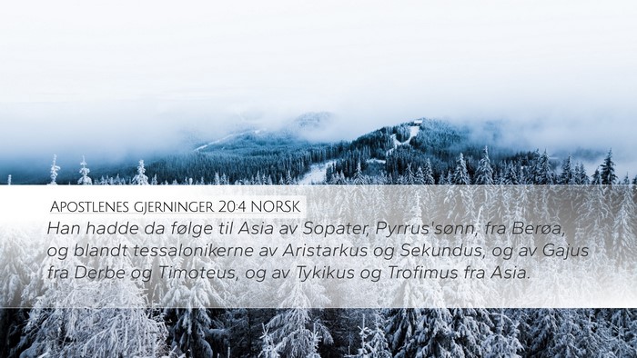 Apostlenes gjerninger 20:4 NORSK Bible Verse Image