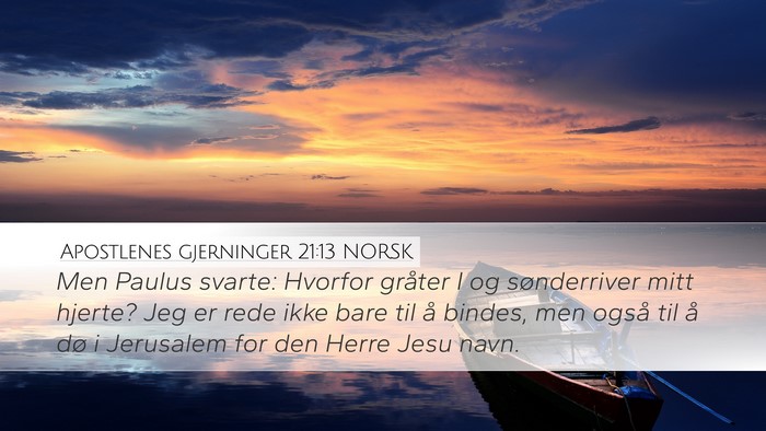 Apostlenes gjerninger 21:13 NORSK Bible Verse Image