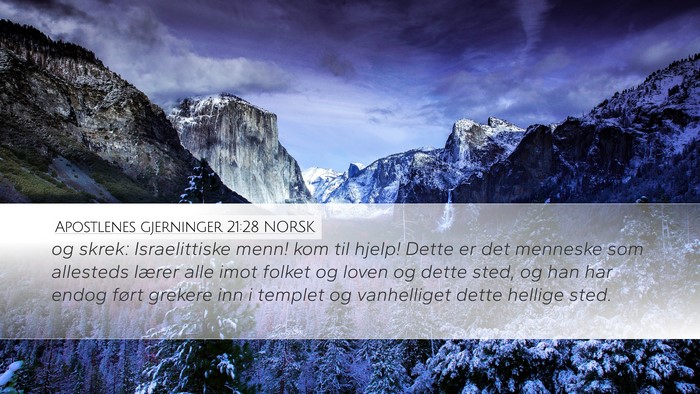 Apostlenes gjerninger 21:28 NORSK Bible Verse Image