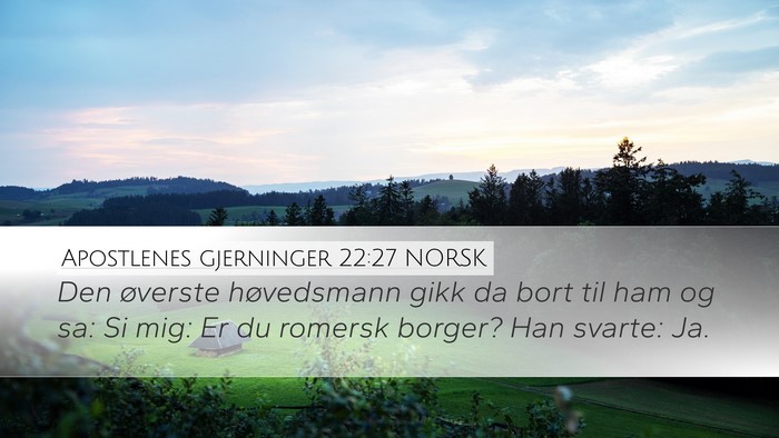 Apostlenes gjerninger 22:27 NORSK Desktop Wallpaper - Den øverste høvedsmann gikk da bort til ham og - Desktop Bible Verse Wallpaper