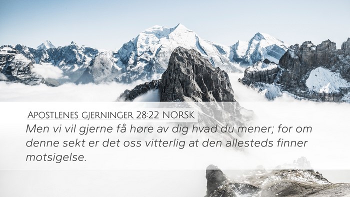 Apostlenes gjerninger 28:22 NORSK Bible Verse Image