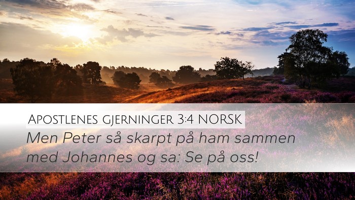 Apostlenes gjerninger 3:4 NORSK Desktop Wallpaper - Men Peter så skarpt på ham sammen med Johannes - Desktop Bible Verse Wallpaper