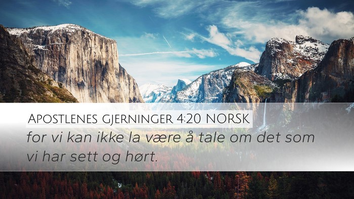 Apostlenes gjerninger 4:20 NORSK Bible Verse Image