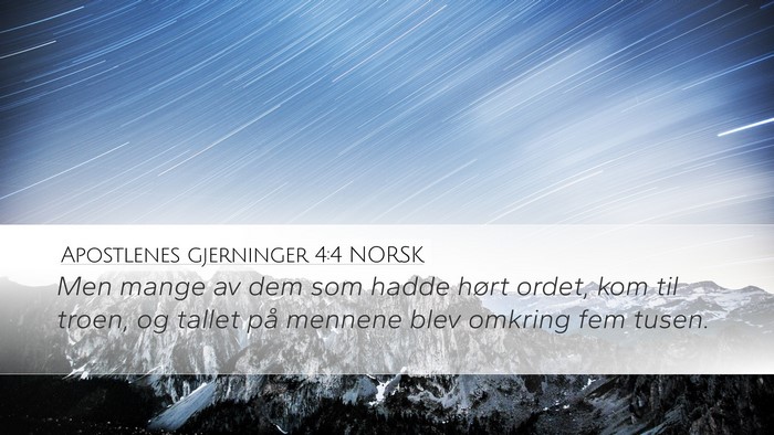 Apostlenes gjerninger 4:4 NORSK Bible Verse Image