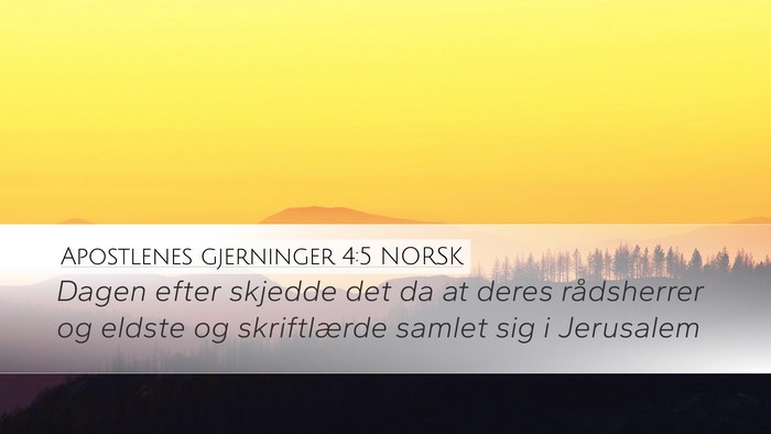 Apostlenes gjerninger 4:5 NORSK Bible Verse Image
