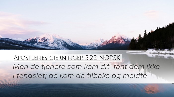 Apostlenes gjerninger 5:22 NORSK Desktop Wallpaper - Men de tjenere som kom dit, fant dem ikke i - Desktop Bible Verse Wallpaper
