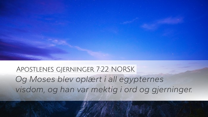 Apostlenes gjerninger 7:22 NORSK Bible Verse Image