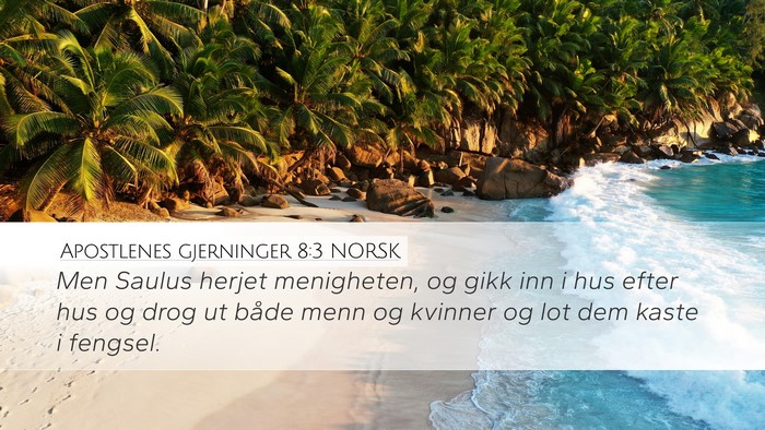 Apostlenes gjerninger 8:3 NORSK Bible Verse Image