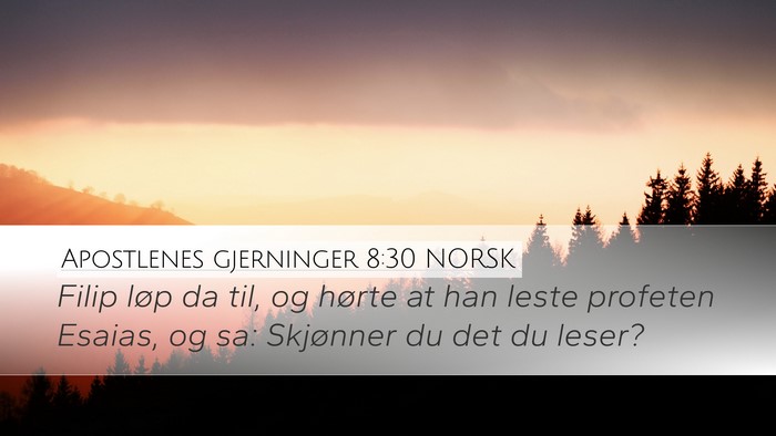Apostlenes gjerninger 8:30 NORSK Bible Verse Image