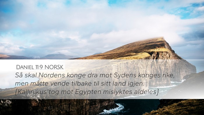 Daniel 11:9 NORSK Bible Verse Image