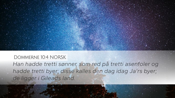 Dommerne 10:4 NORSK Bible Verse Image