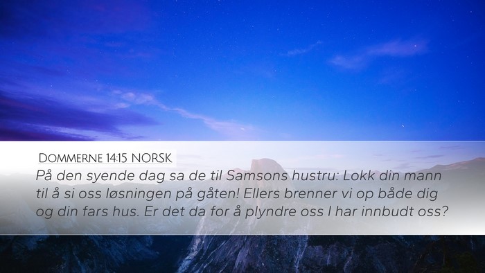 Dommerne 14:15 NORSK Bible Verse Image