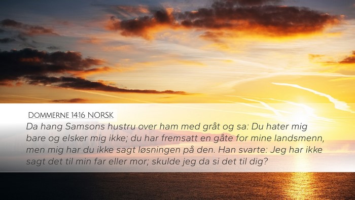 Dommerne 14:16 NORSK Bible Verse Image