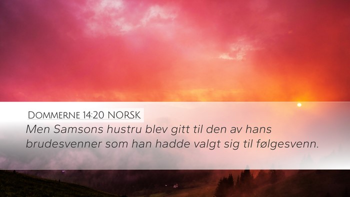 Dommerne 14:20 NORSK Bible Verse Image