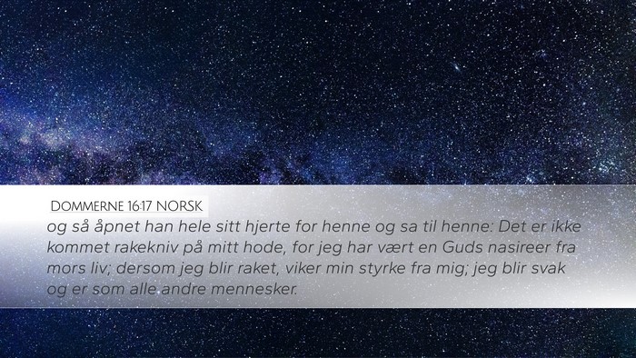 Dommerne 16:17 NORSK Bible Verse Image