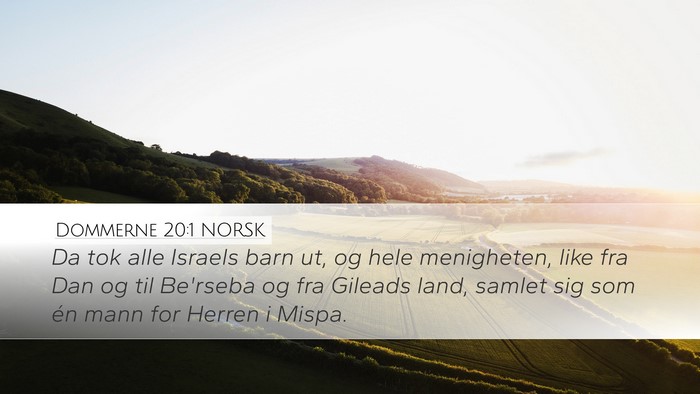 Dommerne 20:1 NORSK Bible Verse Image