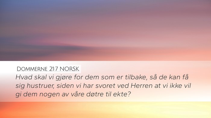 Dommerne 21:7 NORSK Bible Verse Image