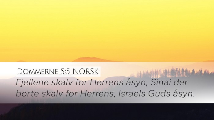 Dommerne 5:5 NORSK Bible Verse Image