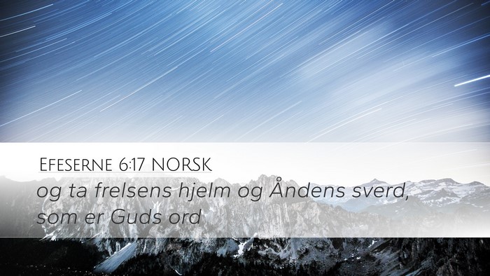 Efeserne 6:17 NORSK Bible Verse Image