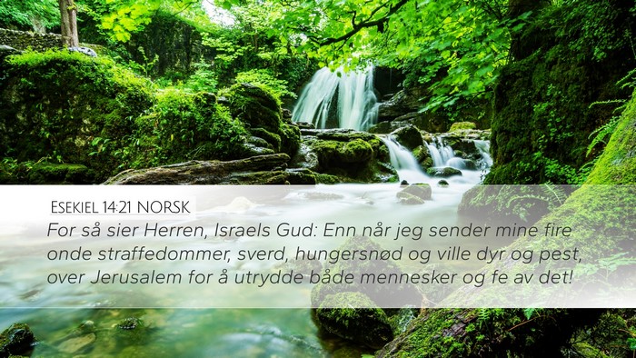Esekiel 14:21 NORSK Bible Verse Image