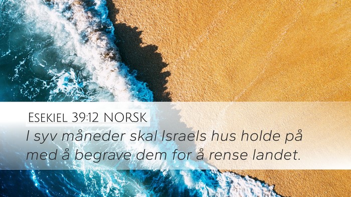 Esekiel 39:12 NORSK Bible Verse Image