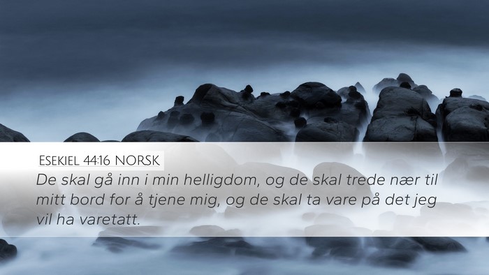 Esekiel 44:16 NORSK Bible Verse Image