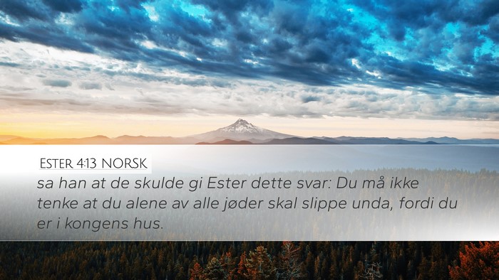 Ester 4:13 NORSK Bible Verse Image