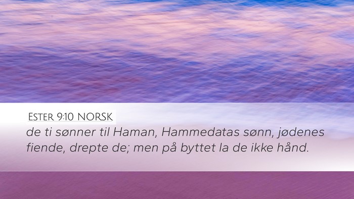Ester 9:10 NORSK Bible Verse Image