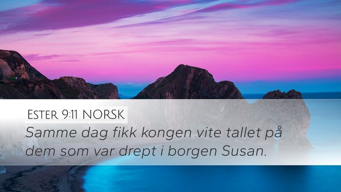 Ester 9:11 NORSK Bible Verse Image