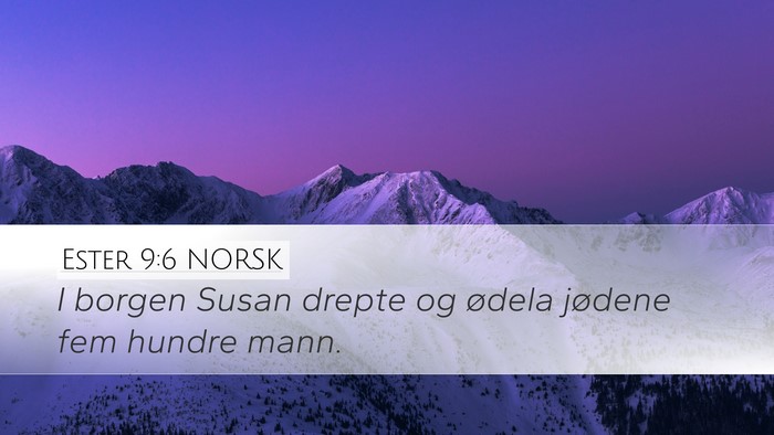 Ester 9:6 NORSK Bible Verse Image