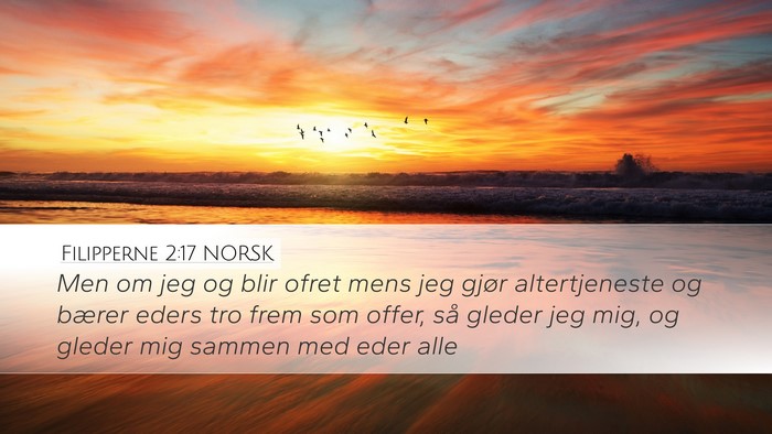 Filipperne 2:17 NORSK Bible Verse Image