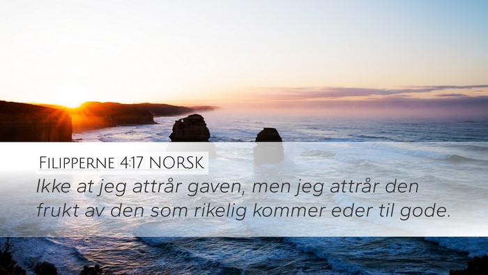 Filipperne 4:17 NORSK Bible Verse Image