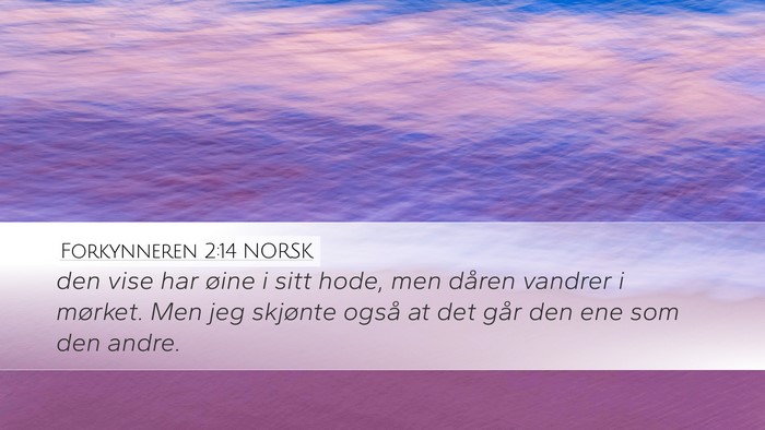 Forkynneren 2:14 NORSK Bible Verse Image