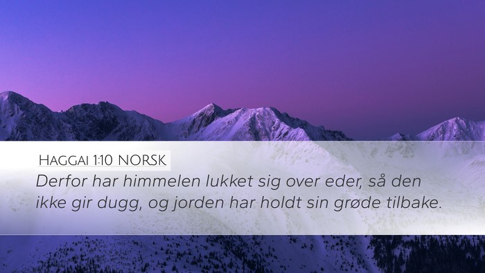 Haggai 1:10 NORSK Desktop Wallpaper - Derfor har himmelen lukket sig over eder, så den - Desktop Bible Verse Wallpaper